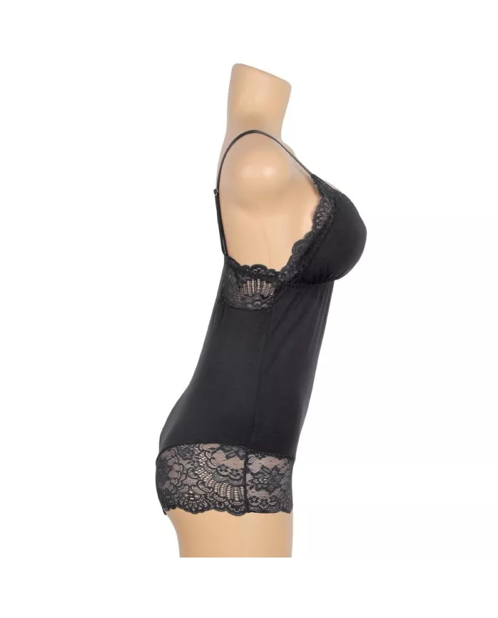 SUBBLIME - TEDDY DÉTAIL DENTELLE FLORALE NOIR L/XL