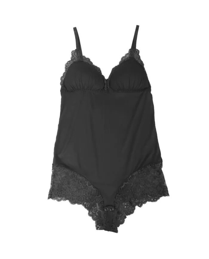 SUBBLIME - TEDDY DÉTAIL DENTELLE FLORALE NOIR L/XL
