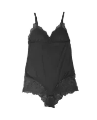 SUBBLIME - TEDDY DÉTAIL DENTELLE FLORALE NOIR L/XL