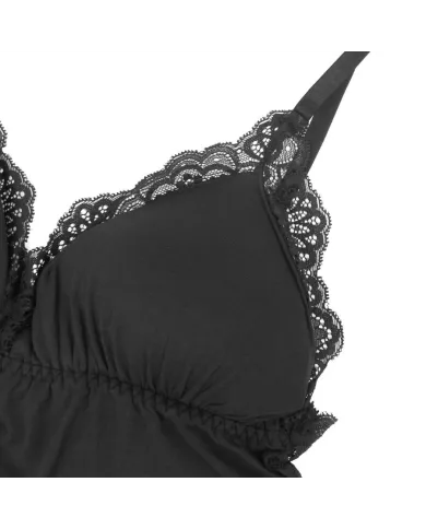 SUBBLIME - TEDDY DÉTAIL DENTELLE FLORALE NOIR L/XL