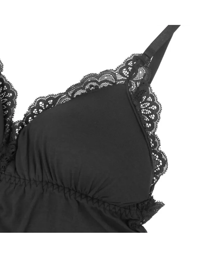 SUBBLIME - TEDDY DÉTAIL DENTELLE FLORALE NOIR L/XL