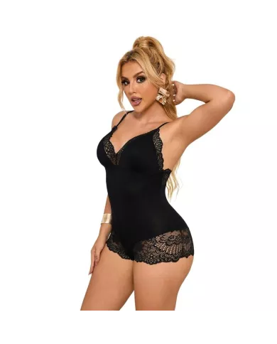 SUBBLIME - TEDDY DÉTAIL DENTELLE FLORALE NOIR S/M
