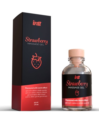 INTT MASSAGE & ORAL SEX - GEL DE MASSAGE EFFET CHAUD SAVEUR FRAISE