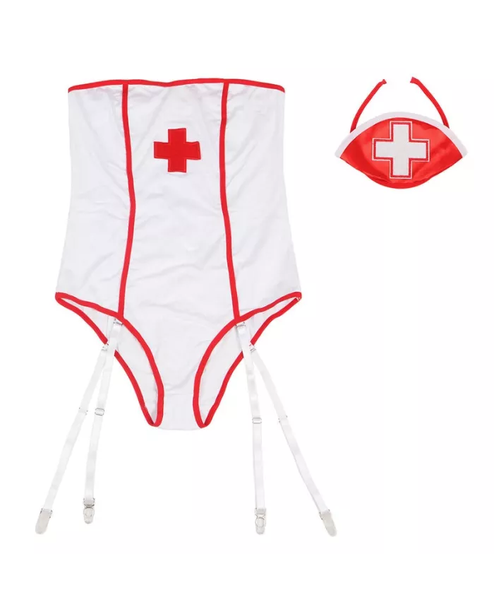 SUBBLIME - COSTUME DINFIRMIÈRE SEXY AVEC TEDDY S/M SUBBLIME - COSTUME DINFIRMIÈRE SEXY AVEC TEDDY S/M