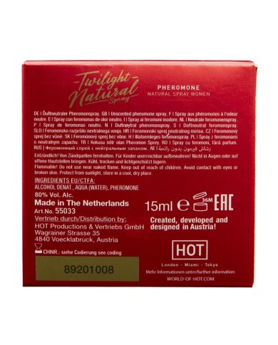 HOT - PHÉROMONE TWILIGHT NATURELLE POUR FEMMES 15 ML