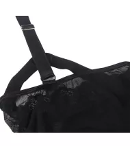 SUBBLIME - TEDDY AVEC JARRETIÈRE DÉTAIL POITRINE NOIR S/M