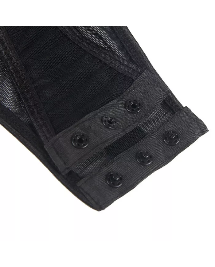 SUBBLIME - TEDDY AVEC JARRETIÈRE DÉTAIL POITRINE NOIR S/M