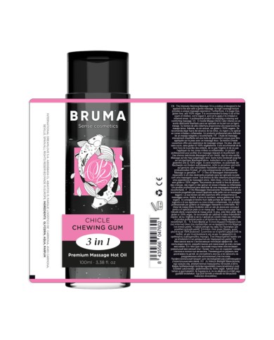 BRUMA - HUILE DE MASSAGE PREMIUM EFFET CHALEUR SAVEUR GOMME 3 EN 1 - 100 ML