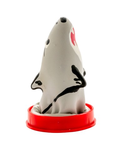 CONDOMERIE - PRÉSERVATIFS FANTAISIE PEINTS À LA MAIN MODÈLE REQUIN 1