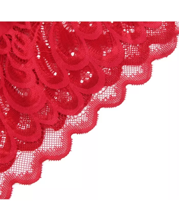 SUBBLIME - BABYDOLL EN SATIN AVEC DENTELLE ROUGE L/XL SUBBLIME - BABYDOLL EN SATIN AVEC DENTELLE ROUGE L/XL