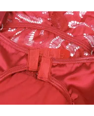 SUBBLIME - BABYDOLL EN SATIN AVEC DENTELLE ROUGE L/XL SUBBLIME - BABYDOLL EN SATIN AVEC DENTELLE ROUGE L/XL