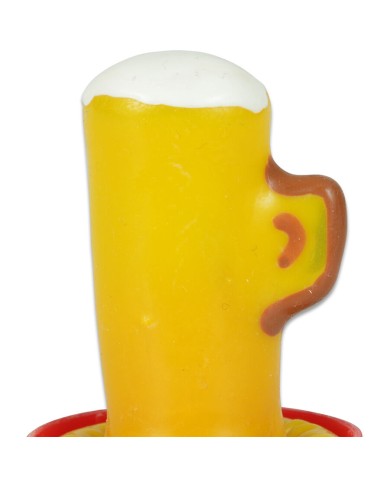 CONDOMERIE - PRÉSERVATIFS FANTAISIE PEINTS À LA MAIN VERRE DE BIÈRE
