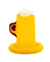 CONDOMERIE - PRÉSERVATIFS FANTAISIE PEINTS À LA MAIN VERRE DE BIÈRE