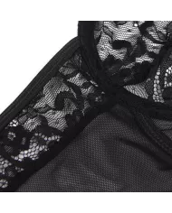 SUBBLIME - TEDDY AVEC JARRETIÈRE AVEC DÉTAIL DENTELLE ET BANDES NOIR L/XL SUBBLIME - TEDDY AVEC JARRETIÈRE AVEC DÉTAIL DENTELLE ET BANDES NOIR L/XL