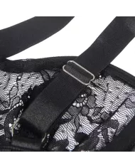 SUBBLIME - TEDDY AVEC JARRETIÈRE AVEC DÉTAIL DENTELLE ET BANDES NOIR L/XL SUBBLIME - TEDDY AVEC JARRETIÈRE AVEC DÉTAIL DENTELLE ET BANDES NOIR L/XL