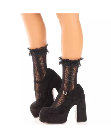 LEG AVENUE - CHAUSSETTES À VOLANTS NOIR