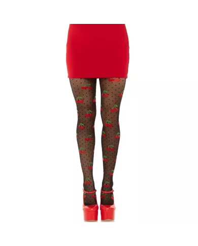 LEG AVENUE - BAS TAUPES CERISE NOIRE