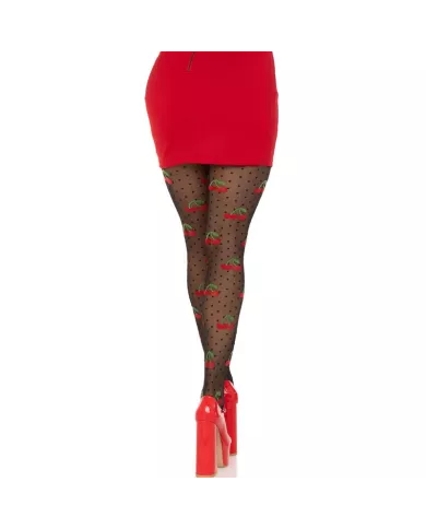 LEG AVENUE - BAS TAUPES CERISE NOIRE
