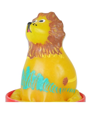 CONDOMERIE - PRÉSERVATIFS FANTAISIE PEINTS À LA MAIN LION ASSIS