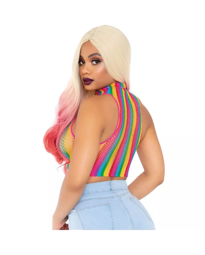 LEG AVENUE - HAUT EN FILET MULTICOLORE