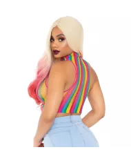 LEG AVENUE - HAUT EN FILET MULTICOLORE