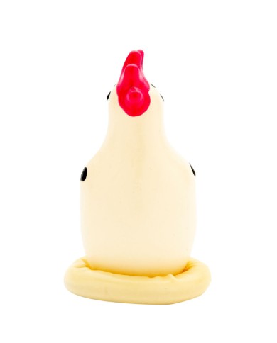 CONDOMERIE - PRÉSERVATIFS FANTAISIE PEINTS À LA MAIN COQ COCKY