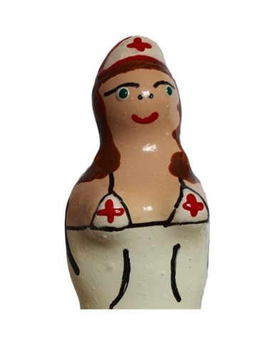 CONDOMERIE - PRÉSERVATIFS FANTAISIE PEINTS À LA MAIN INFIRMIÈRE BRUNE