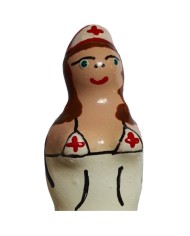 CONDOMERIE - PRÉSERVATIFS FANTAISIE PEINTS À LA MAIN INFIRMIÈRE BRUNE