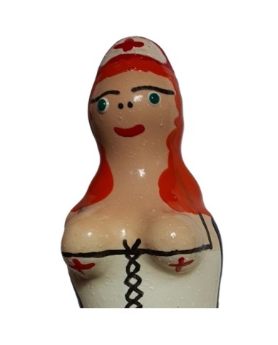 CONDOMERIE - PRÉSERVATIFS FANTAISIE PEINTS À LA MAIN INFIRMIÈRE ROUSSE