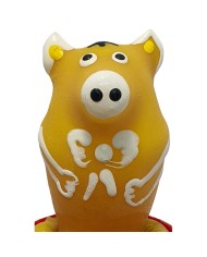 CONDOMERIE - PRÉSERVATIFS FANTAISIE PEINTS À LA MAIN COCHON ASSIS JAUNE