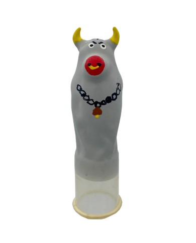 CONDOMERIE - PRÉSERVATIFS FANTAISIE PEINTS À LA MAIN TAUREAU GRIS MODÈLE XL