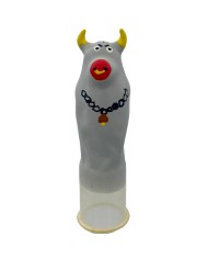 CONDOMERIE - PRÉSERVATIFS FANTAISIE PEINTS À LA MAIN TAUREAU GRIS MODÈLE XL