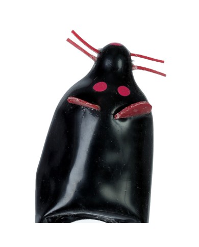 CONDOMERIE - PRÉSERVATIFS FANTAISIE PEINTS À LA MAIN SOURIS NOIRE XL