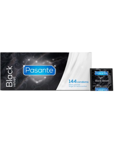 PASANTE - PRÉSERVATIFS EN VELOURS NOIR BOÎTE 144 UNITÉS