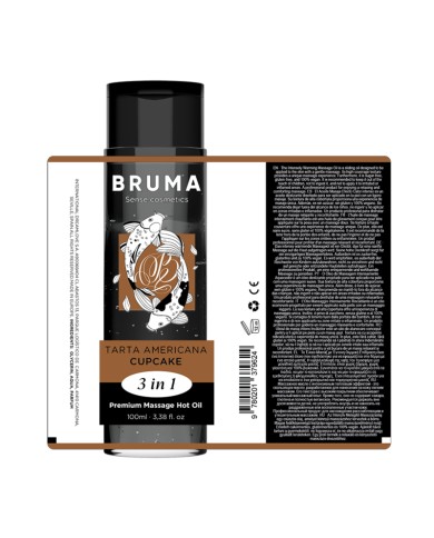 BRUMA - HUILE DE MASSAGE PREMIUM EFFET CHALEUR SAVEUR CUPCAKE 3 EN 1 - 100 ML