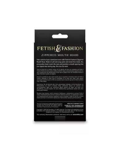 NS NOVELTIES - FETISH & FASHION CAPUCHE BOUCHE FERMÉE À FERMETURE ÉCLAIR NYLON BLANC