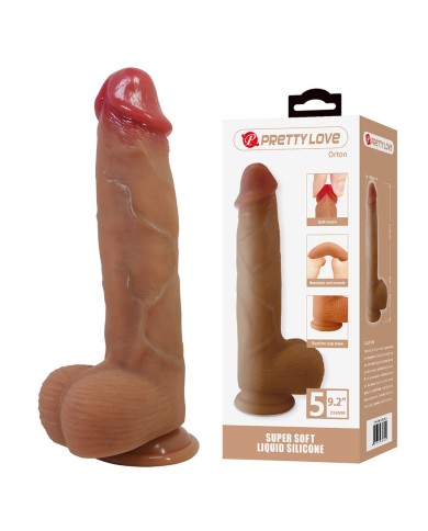 PRETTY LOVE - ORTON GODEMICHET RÉALISTE AVEC VENTOUSE 23,5 CM -Ø- 4,9 CM