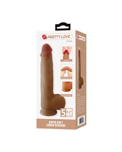PRETTY LOVE - ORTON GODEMICHET RÉALISTE AVEC VENTOUSE 23,5 CM -Ø- 4,9 CM
