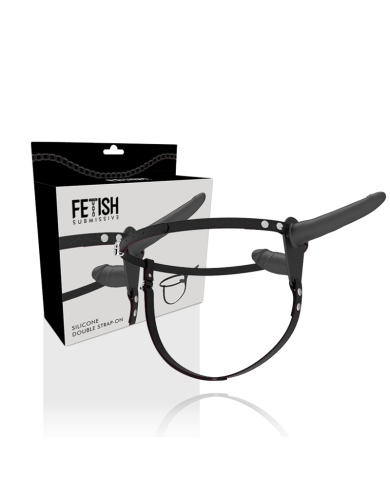 FETISH SUBMISSIVE HARNESS - DOUBLE PÉNÉTRATION NOIR