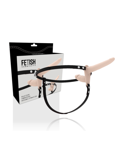 FETISH SUBMISSIVE HARNESS - VIBRATEUR FLESH UP DOUBLE PÉNÉTRATION