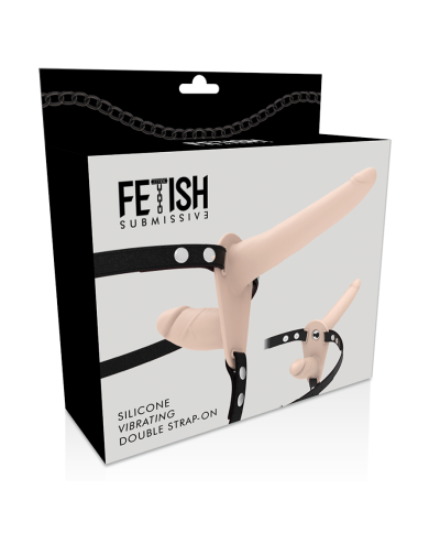 FETISH SUBMISSIVE HARNESS - VIBRATEUR FLESH UP DOUBLE PÉNÉTRATION