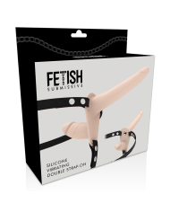 FETISH SUBMISSIVE HARNESS - VIBRATEUR FLESH UP DOUBLE PÉNÉTRATION
