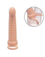 CALEXOTICS - MAXX DOUBLE PÉNÉTRATEUR NERVURÉ 10 VIBRATIONS FLESH