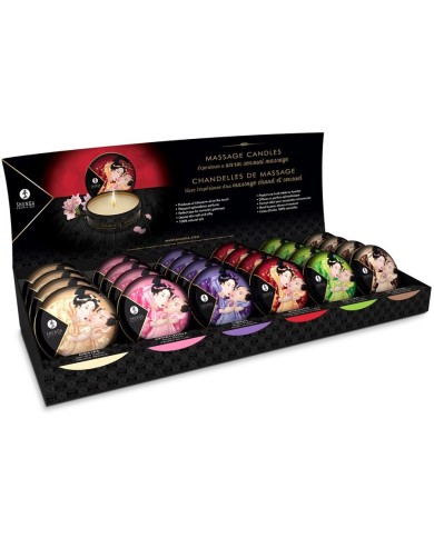 SHUNGA - MINI CARESSE À LA BOUGIE PRÉSENTOIR BOUGIES DE MASSAGE 24 UNITÉS