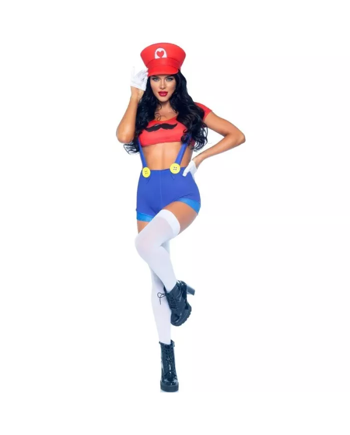 LEG AVENUE - COSTUME SEXY MARIO BROS ROUGE/BLEU M