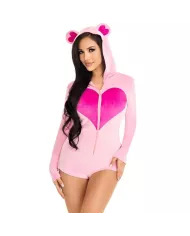 LEG AVENUE - BODY VELOURS OURS EN TEDDY ROSE M