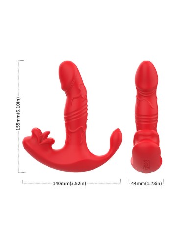 ARMONY - VIBRATEUR ANAL CULOTTE STIMULATEUR POINT C ET G TÉLÉCOMMANDE ROUGE