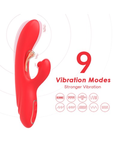 ARMONY - VIBRATEUR STIMULATEUR POINT G ET CLITORIS AVEC LANGUE OSCILLANTE ROUGE
