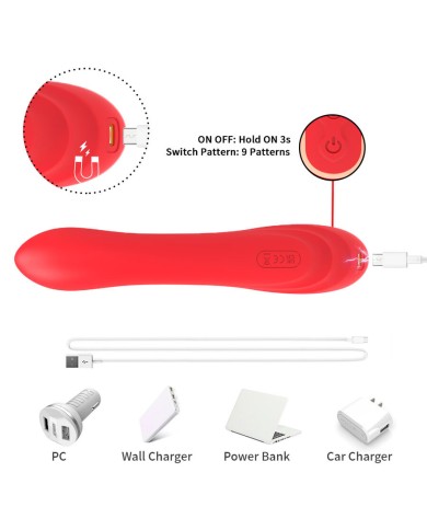 ARMONY - VIBRATEUR STIMULATEUR POINT G ET CLITORIS AVEC LANGUE OSCILLANTE ROUGE