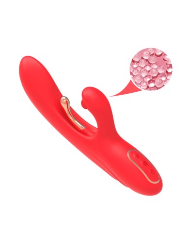 ARMONY - VIBRATEUR STIMULATEUR POINT G ET CLITORIS AVEC LANGUE OSCILLANTE ROUGE